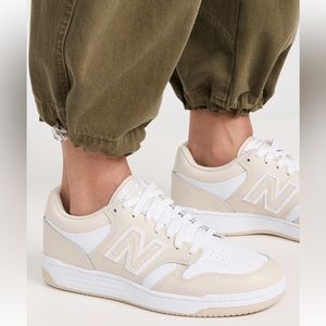 ❌SOLD❌ New Balance 480 Court Sneakers timberwolf nude white size 8